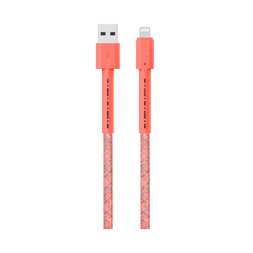 LZEL Celeris Charge AXL Braided USB-A to Lightning Cable, 480Mbps, 15W Max, 2m |  Red