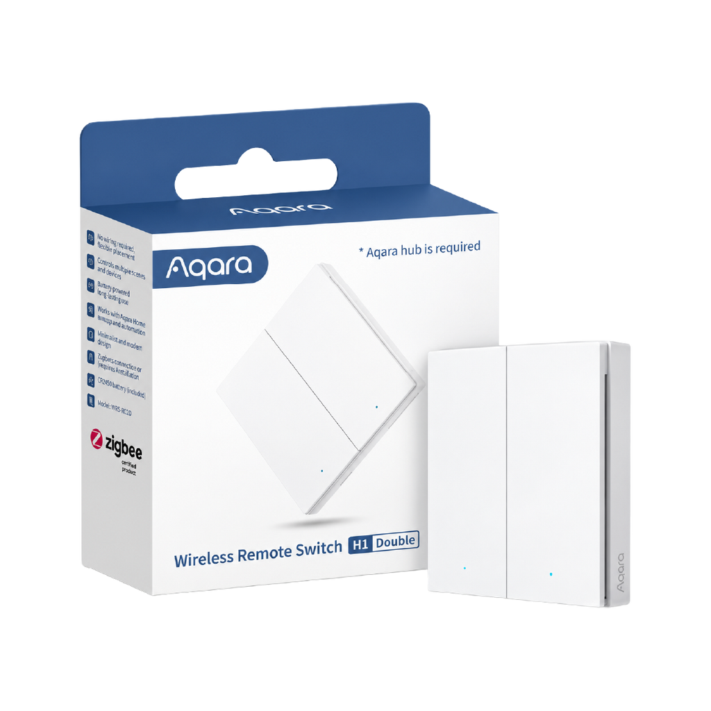 Aqara Wireless Remote Switch Double Rocker, Wireless Wall Switch