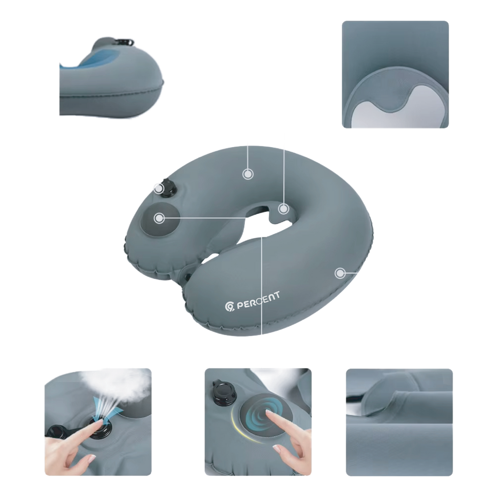 90 Percent Ergonomic Inflatable Air Pressure Neck Support For Ultimate Relaxation Pillow