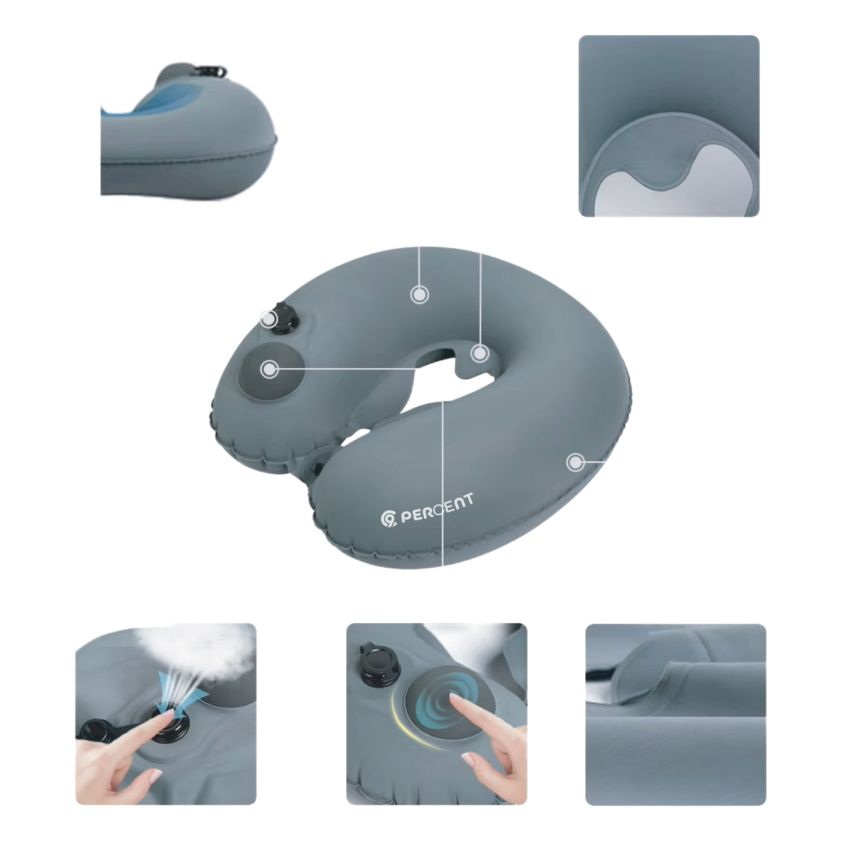 90 Percent Ergonomic Inflatable Air Pressure Neck Support For Ultimate Relaxation Pillow