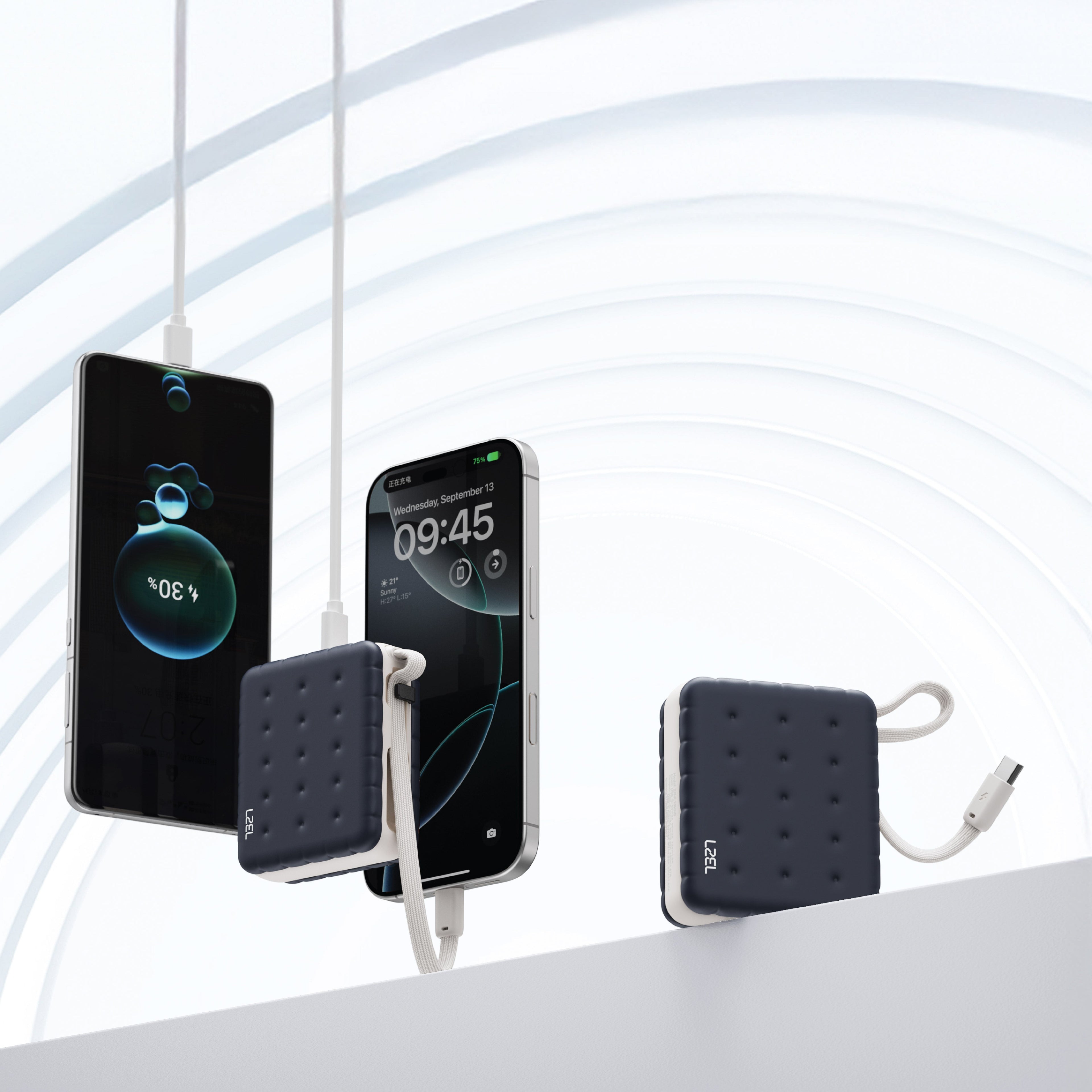 LZEL ZenoFlex MaxLux Mini 10000mAh PD Power Bank â€“ 20W Output / 18W Input (15W Wireless) | Navy Blue