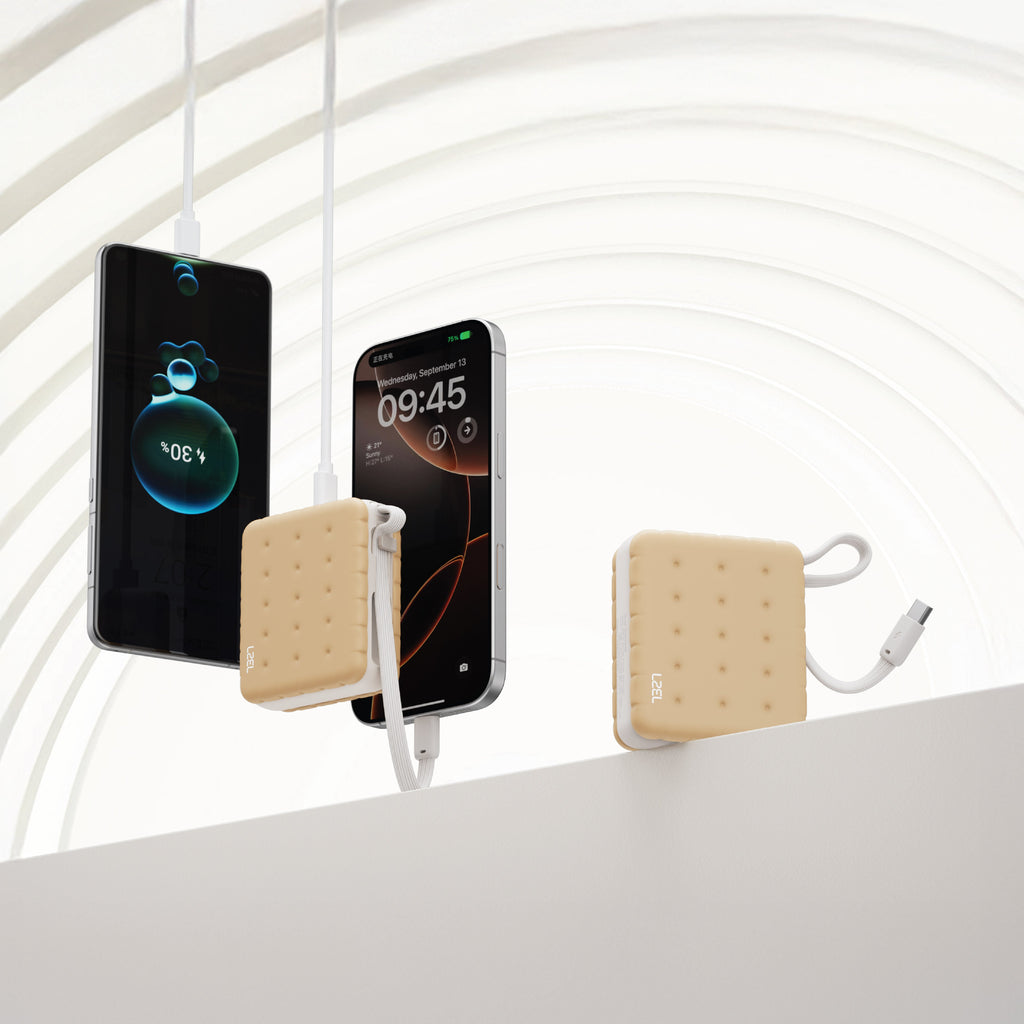 LZEL ZenoFlex MaxLux Mini 10000mAh PD Power Bank â€“ 20W Output / 18W Input (15W Wireless) | Beige