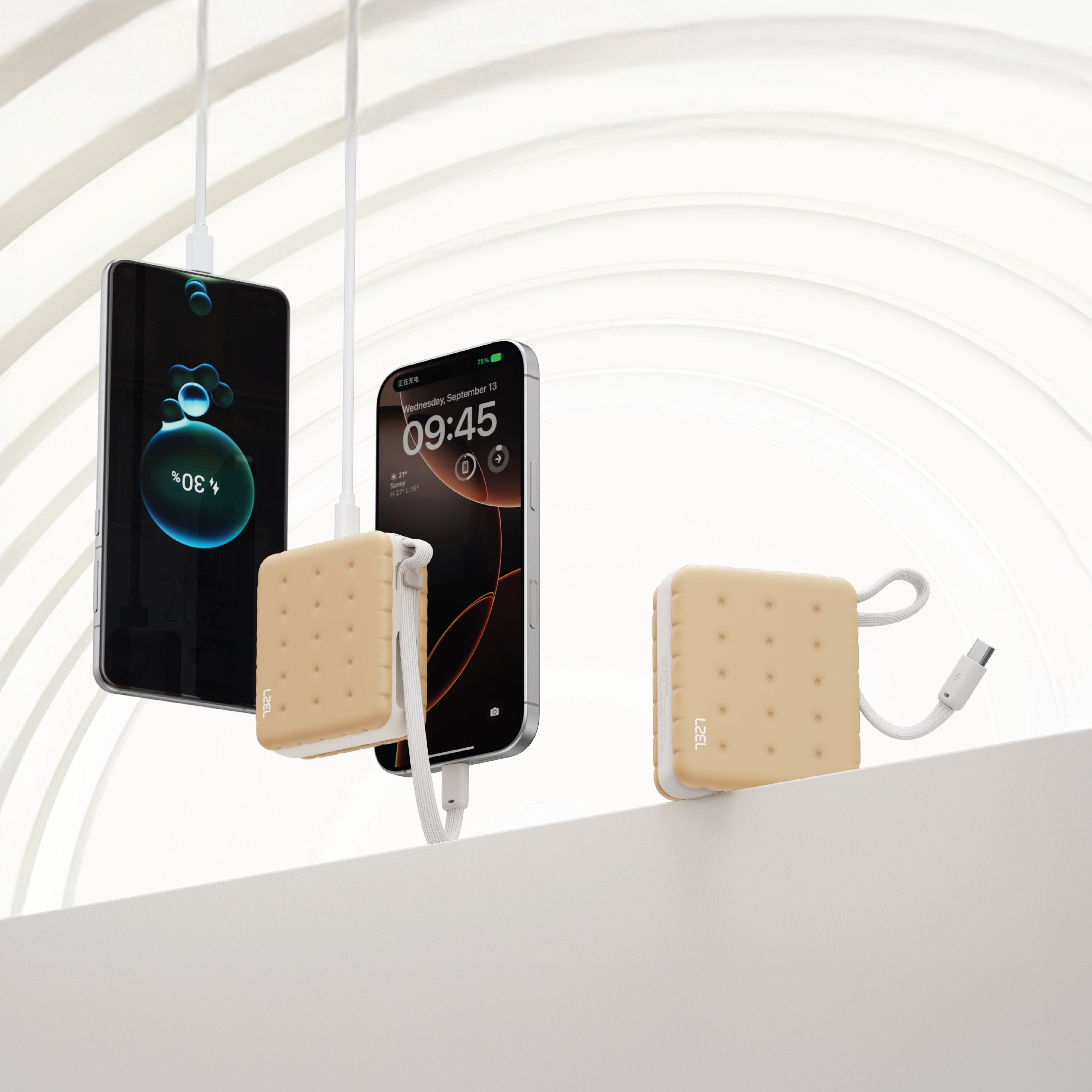 LZEL ZenoFlex MaxLux Mini 10000mAh PD Power Bank â€“ 20W Output / 18W Input (15W Wireless) | Beige