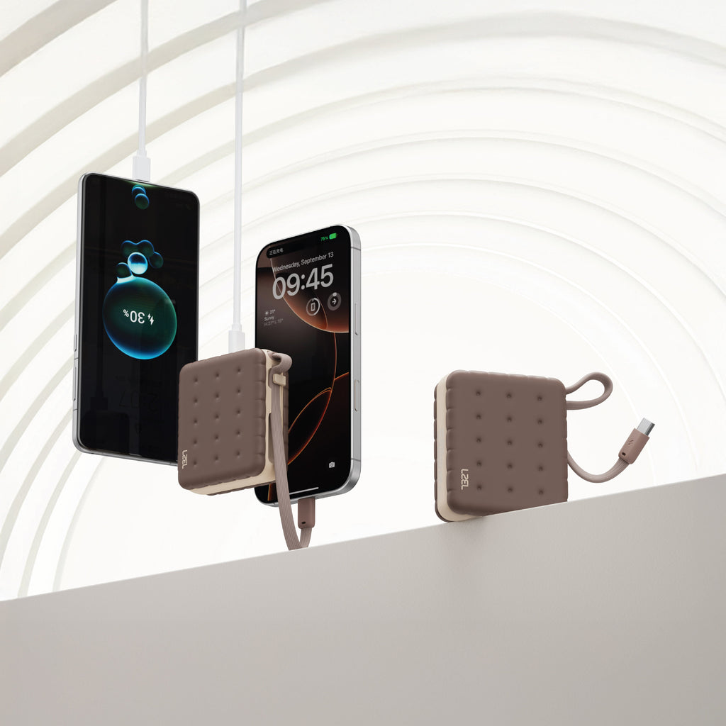 LZEL ZenoFlex MaxLux Mini 10000mAh PD Power Bank â€“ 20W Output / 18W Input (15W Wireless) | Coffee