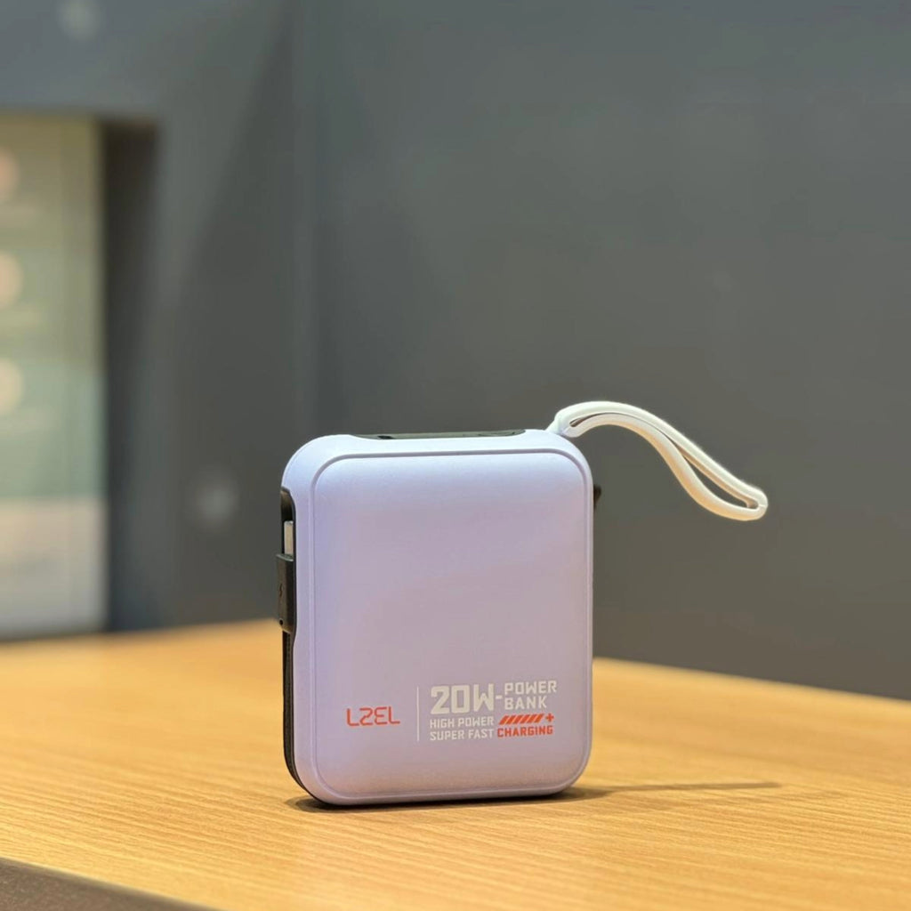 LZEL ZenoFlex Charge Mini 10000mAh PD Power Bank â€“ 20W Output / 18W Input | Purple