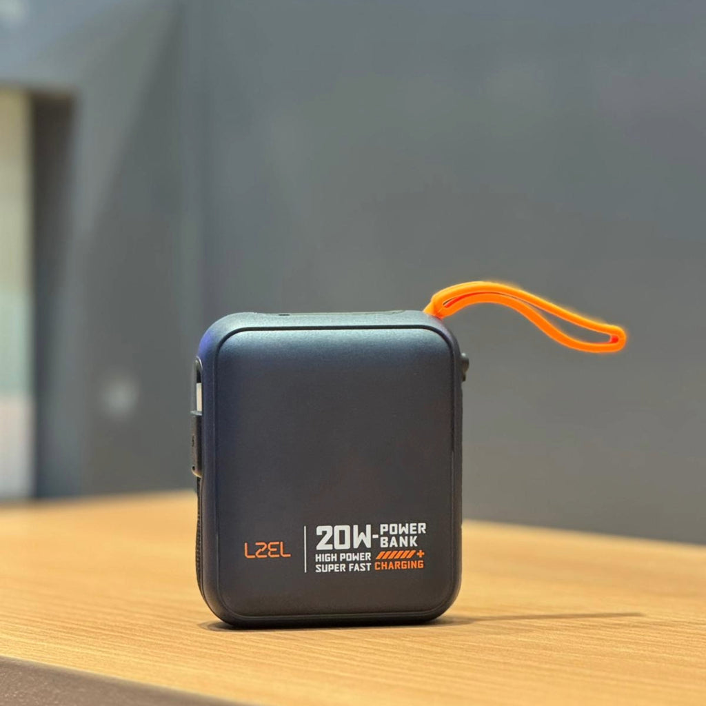 LZEL ZenoFlex Charge Mini 10000mAh PD Power Bank â€“ 20W Output / 18W Input | Navy Blue
