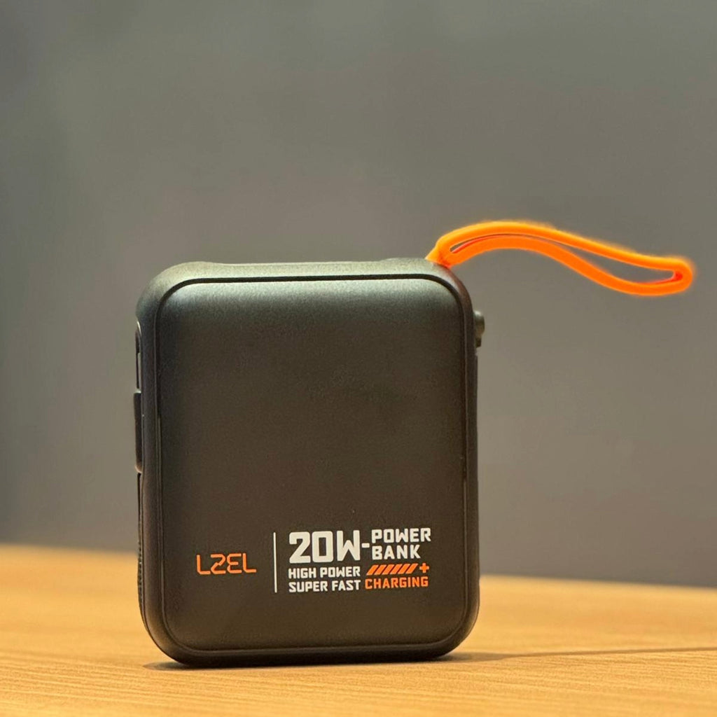 LZEL ZenoFlex Charge Mini 10000mAh PD Power Bank â€“ 20W Output / 18W Input | Black