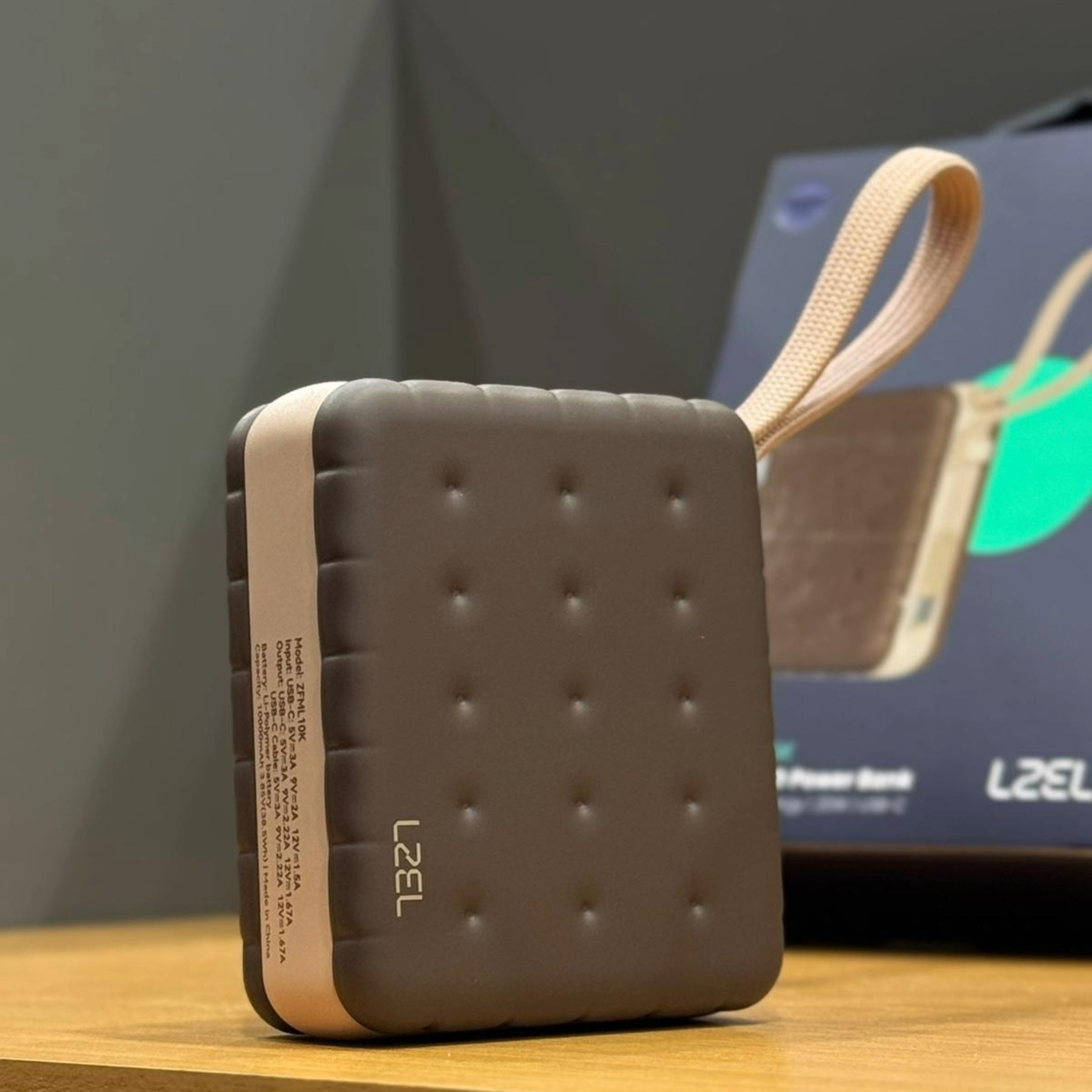 LZEL ZenoFlex MaxLux Mini 10000mAh PD Power Bank â€“ 20W Output / 18W Input (15W Wireless) | Coffee