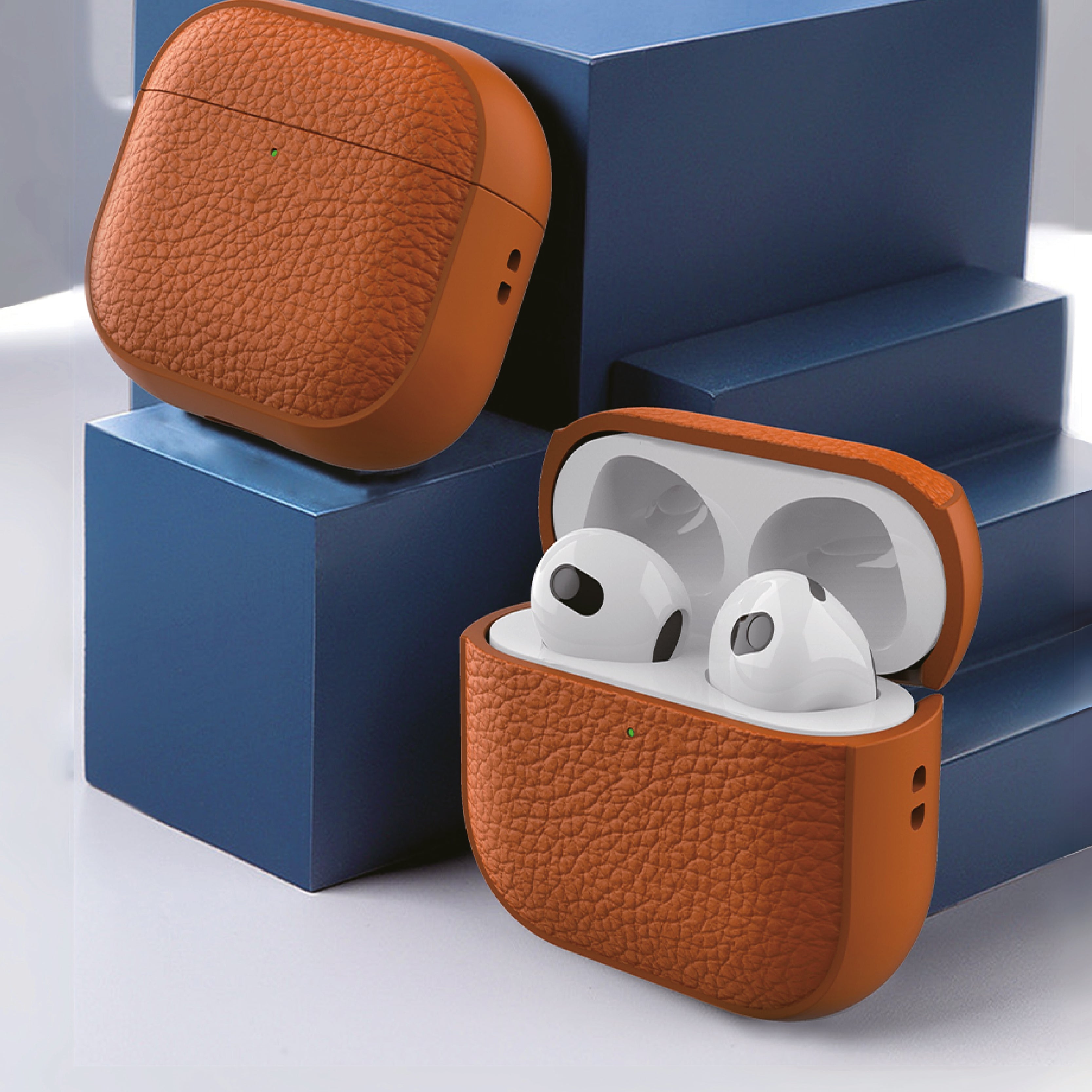 LZEL Airpods 4 Aurum Guard Premium TPU Leather Case | Brown