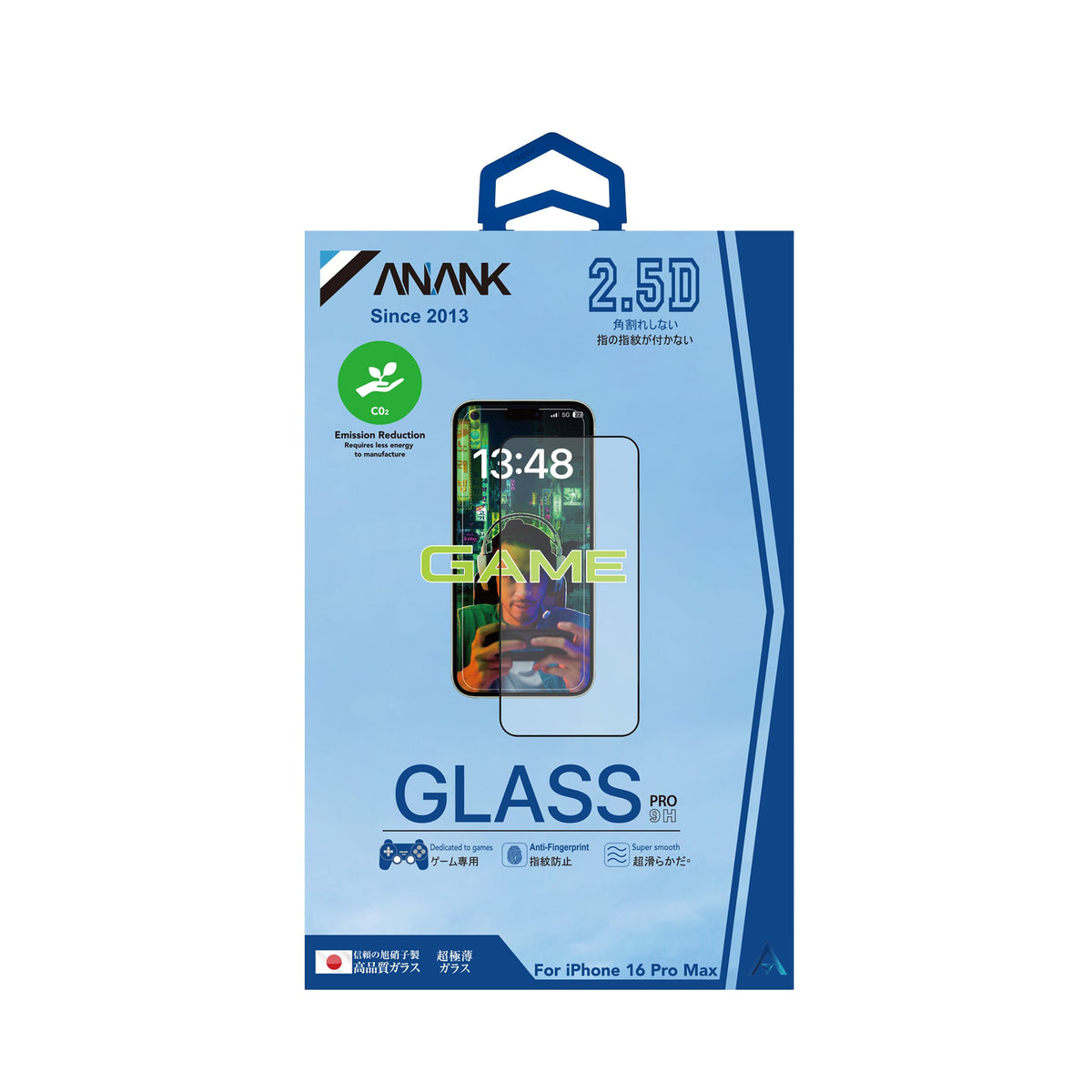 ANANK IPHONE 16 PRO MAX 2.5D ANTI-FINGERPRINT GLASS