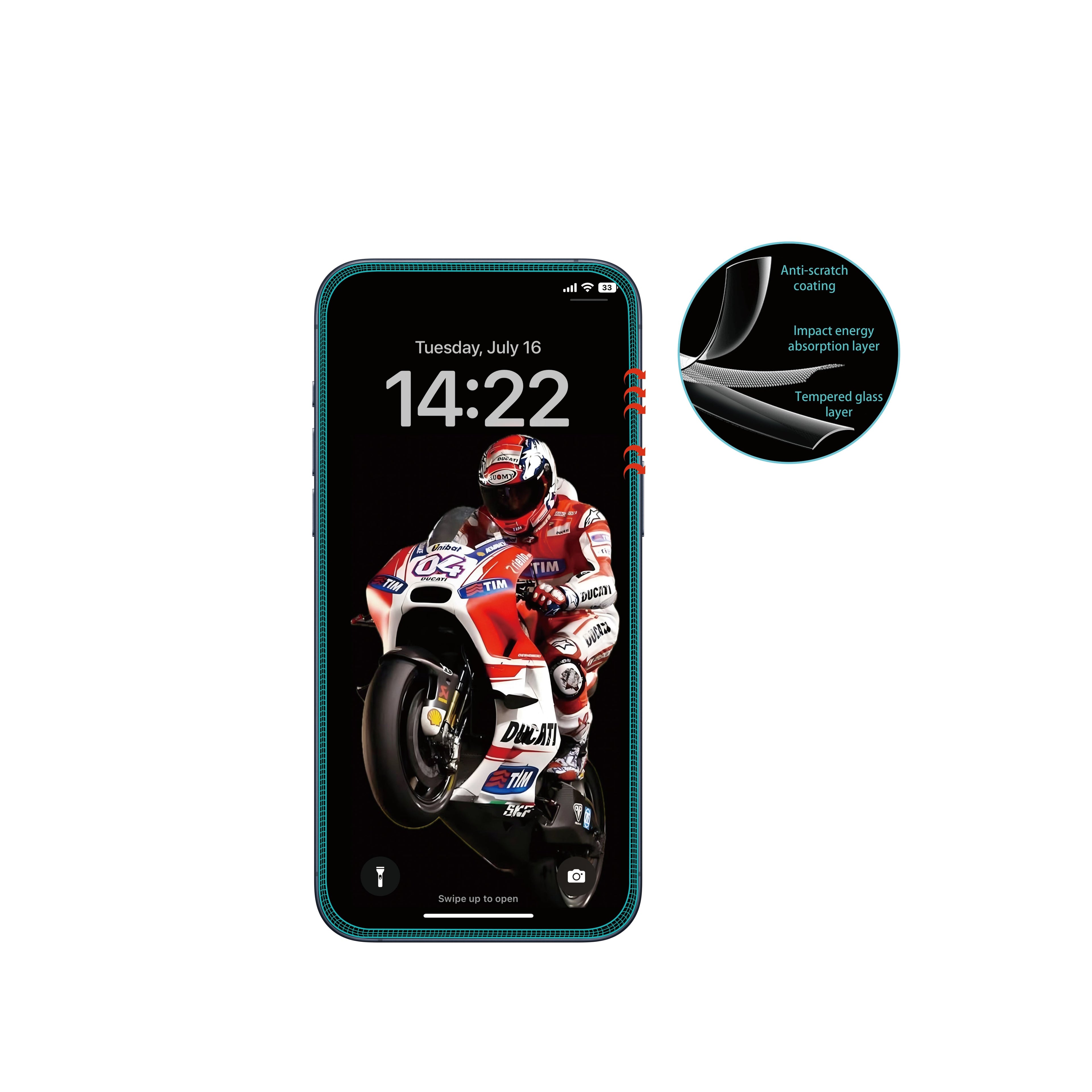 ANANK IPHONE 16 PRO MAX 2.5D SILICONE EDGE GLASS