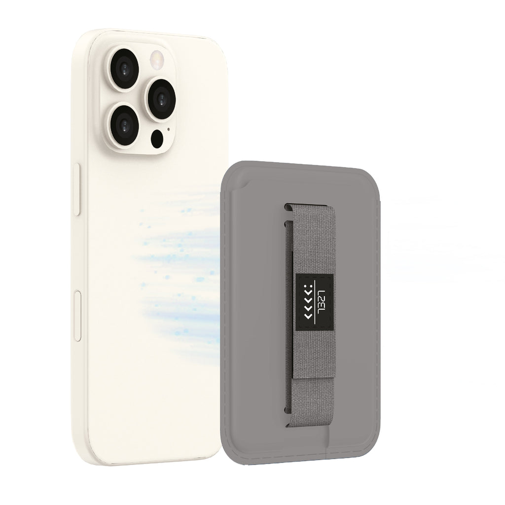LZEL Aegis Leather Card Wallet Prime Magsafe E Magnetic | Grey