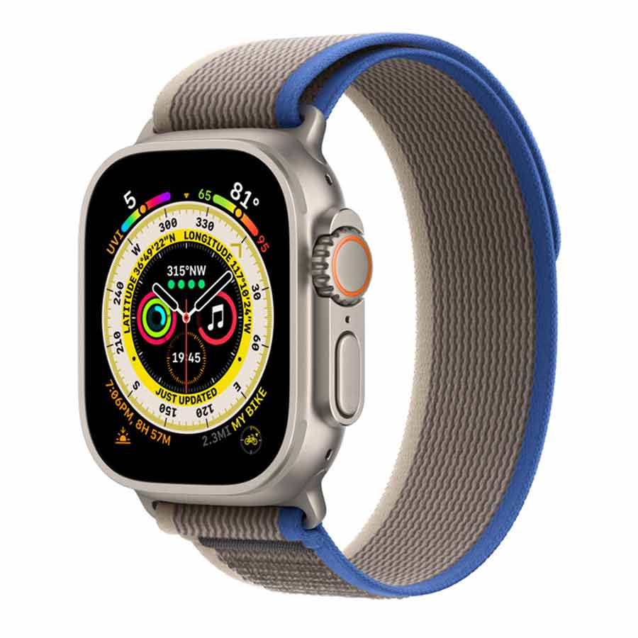 Apple Watch 49mm Trail Loop S/M | Blue/ Gray