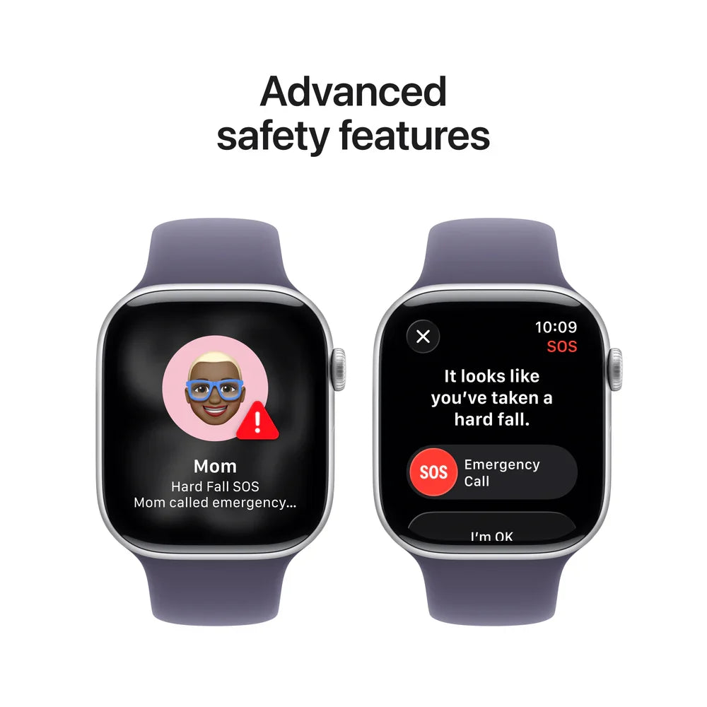 Apple Watch Series 11 GPS 46mm Silver Aluminium Case with Purple Fog Sport Band - M/L