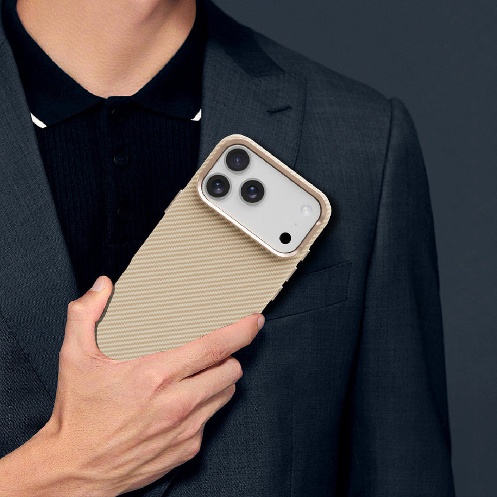 LZEL Magcarbon 3Dgrip Case For Iphone 17 Pro Max | Beige