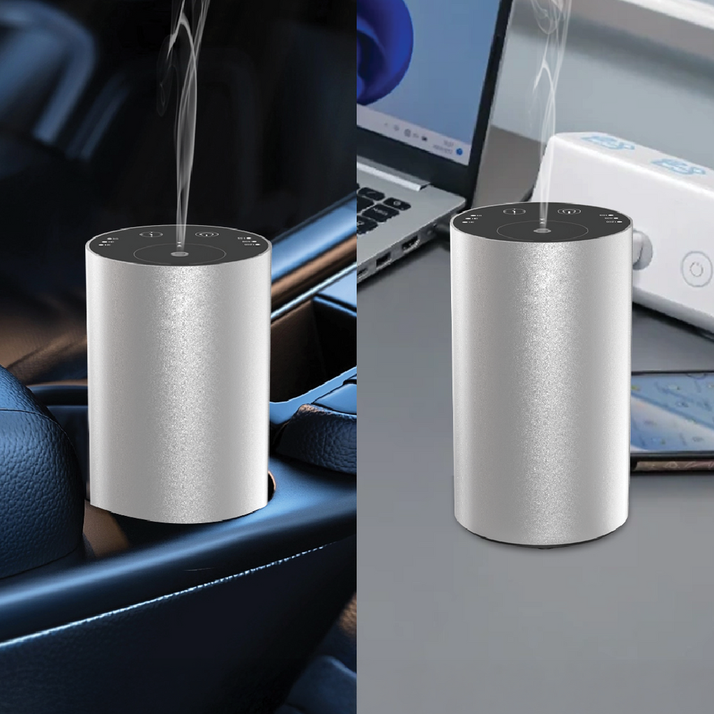 LZEL Aroma Diffuser Aromavista Elite Mini Essential Oil Diffuser Waterless Nebulizer Aroma Diffuser, 2000mah | Silver