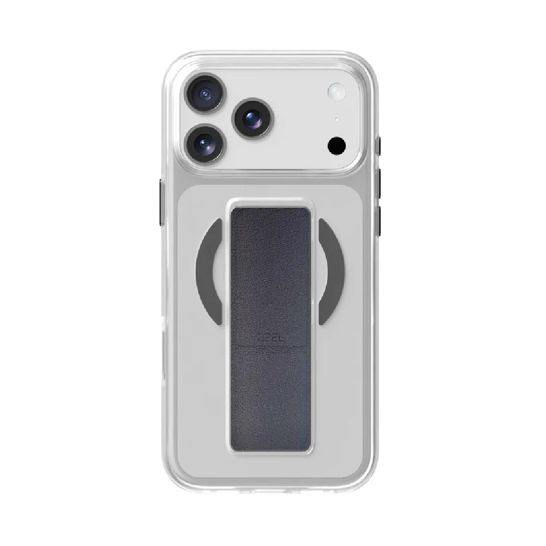 LZEL MagClear LeatherGrip Case for iPhone 17 Pro | Black