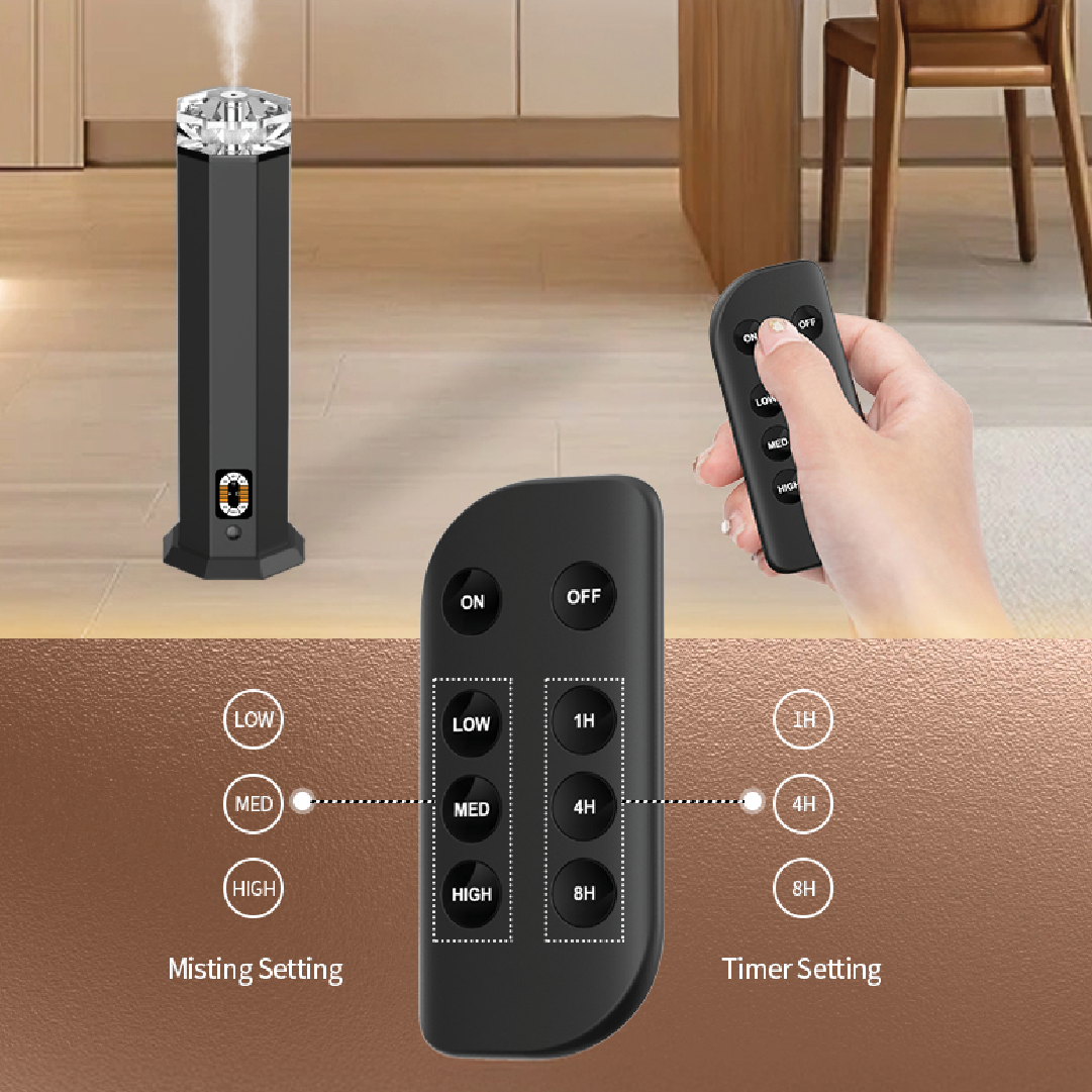 LZEL Aroma Diffuser Aromavista Essence Premium Scent Diffuser Led Display - Cold Air Diffusion Tech - 120 Ml | Black