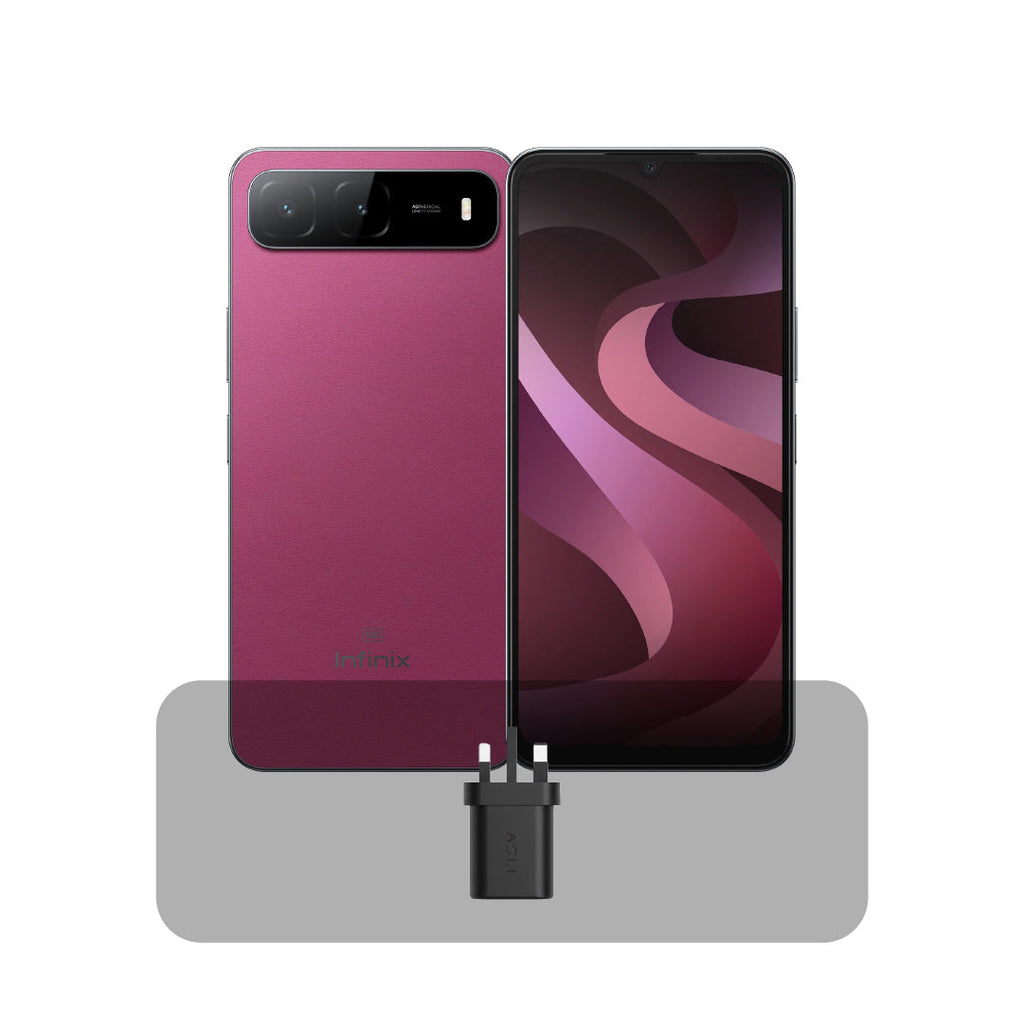 Infinix Hot 60i 5G - 6.75" 120Hz Smooth Display - 128GB Storage, 4GB RAM + 4GB Extended - 6000mAh Battery - 50MP Camera - IP64 + Bundle Offer| Plum Red