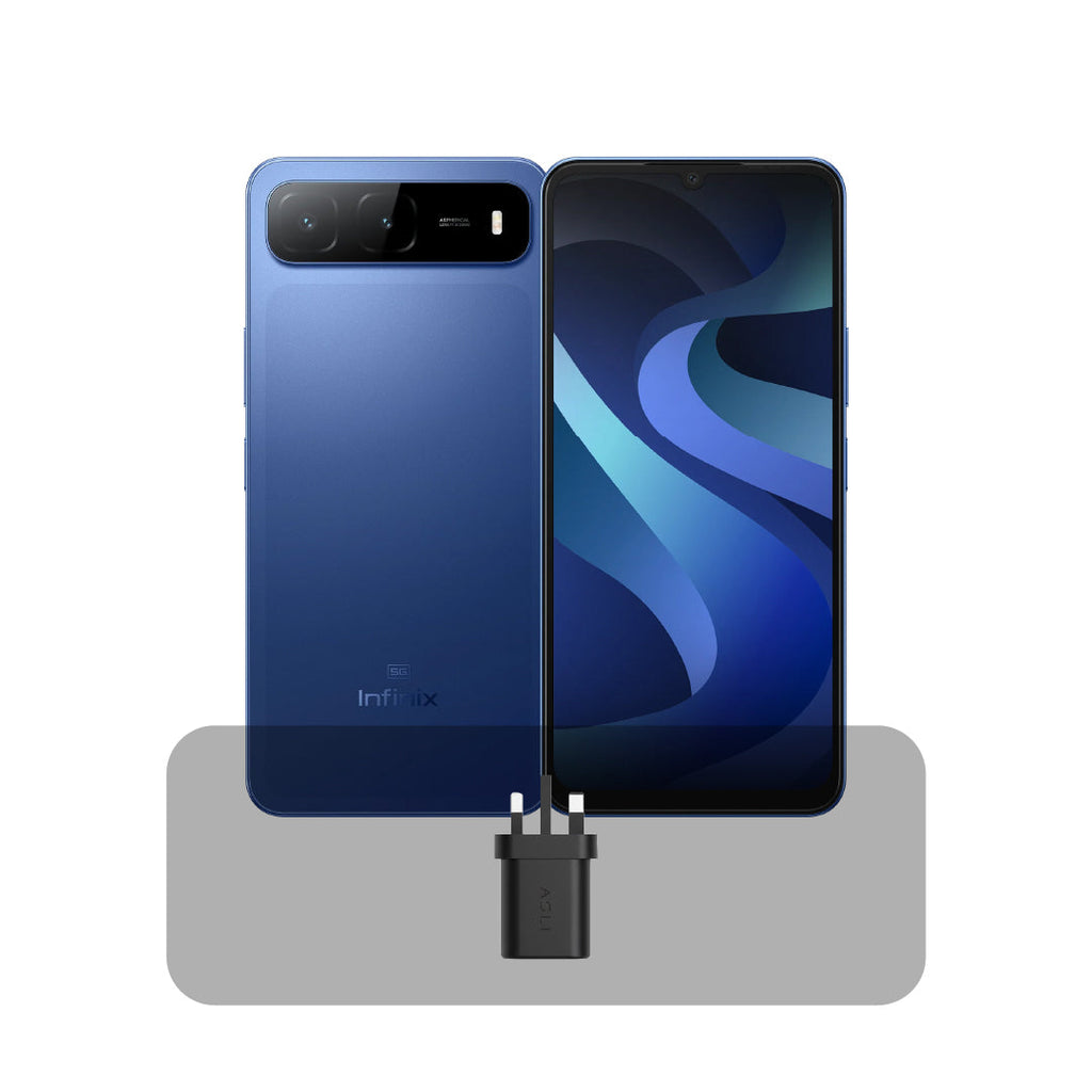 Infinix Hot 60i 5G - 6.75" 120Hz Smooth Display - 128GB Storage, 4GB RAM + 4GB Extended - 6000mAh Battery - 50MP Camera - IP64 + Bundle Offer | Shadow Blue