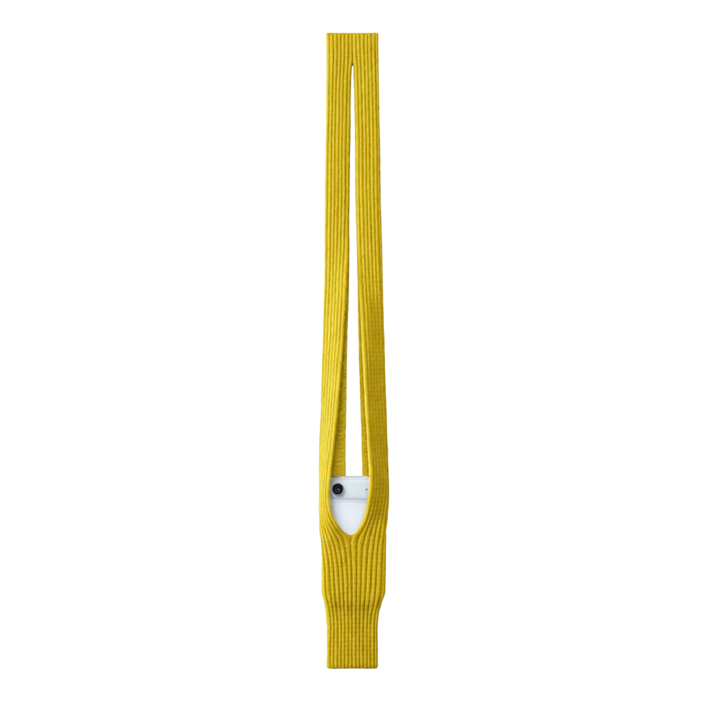 Phone Pocket with Strap â€“ Stretch Knit Wearable iPhone Holder 80 cm | Lemon