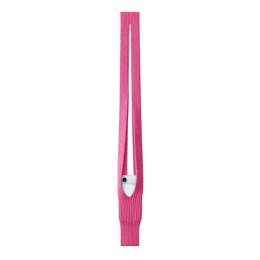 Phone Pocket with Strap â€“ Stretch Knit Wearable iPhone Holder 80 cm | Pink