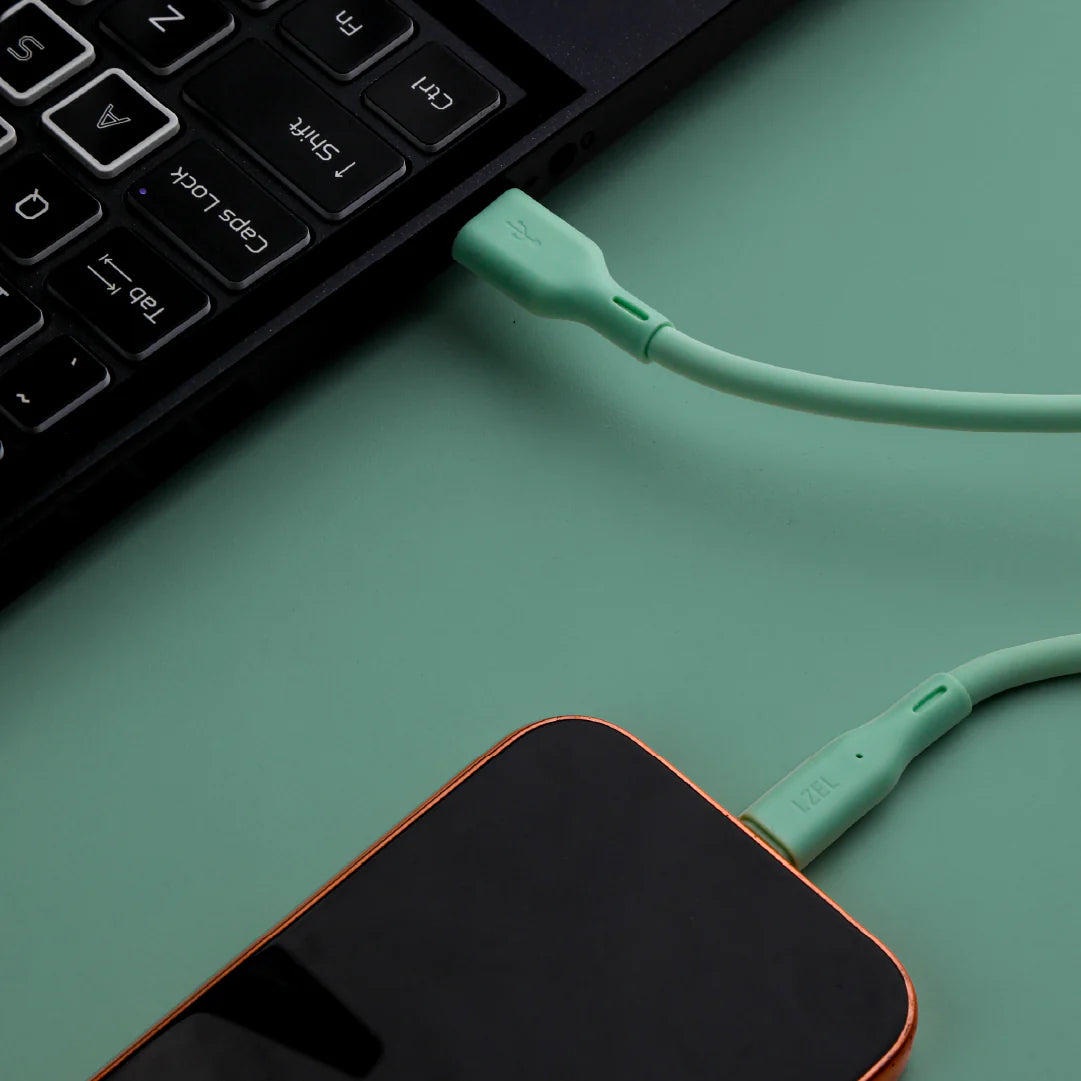 LZEL Celeris Silox CXL Soft Silicone USB-A to USB-C Cable, 480Mbps, 15W Max, 2m