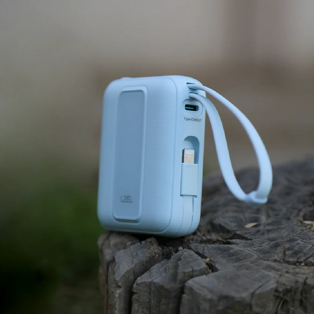LZEL AMPNEO1O Mini 10000mAh PD Power Bank 30W | Built-in Type-C & Lightning Cable | Type-C Input/Output