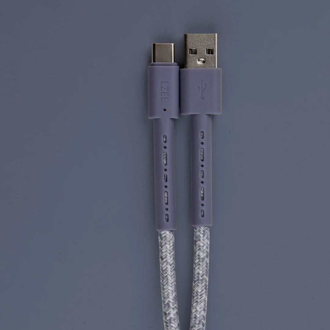 LZEL USB-A to USB-C 2.0 Braided Cable 2m – 3A, 15W, 480Mbps