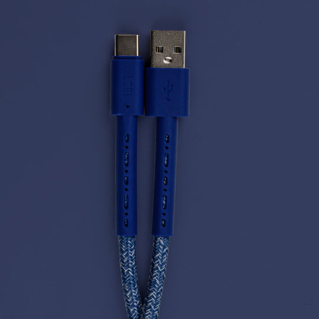LZEL USB-A to USB-C 2.0 Braided Cable 2m – 3A, 15W, 480Mbps