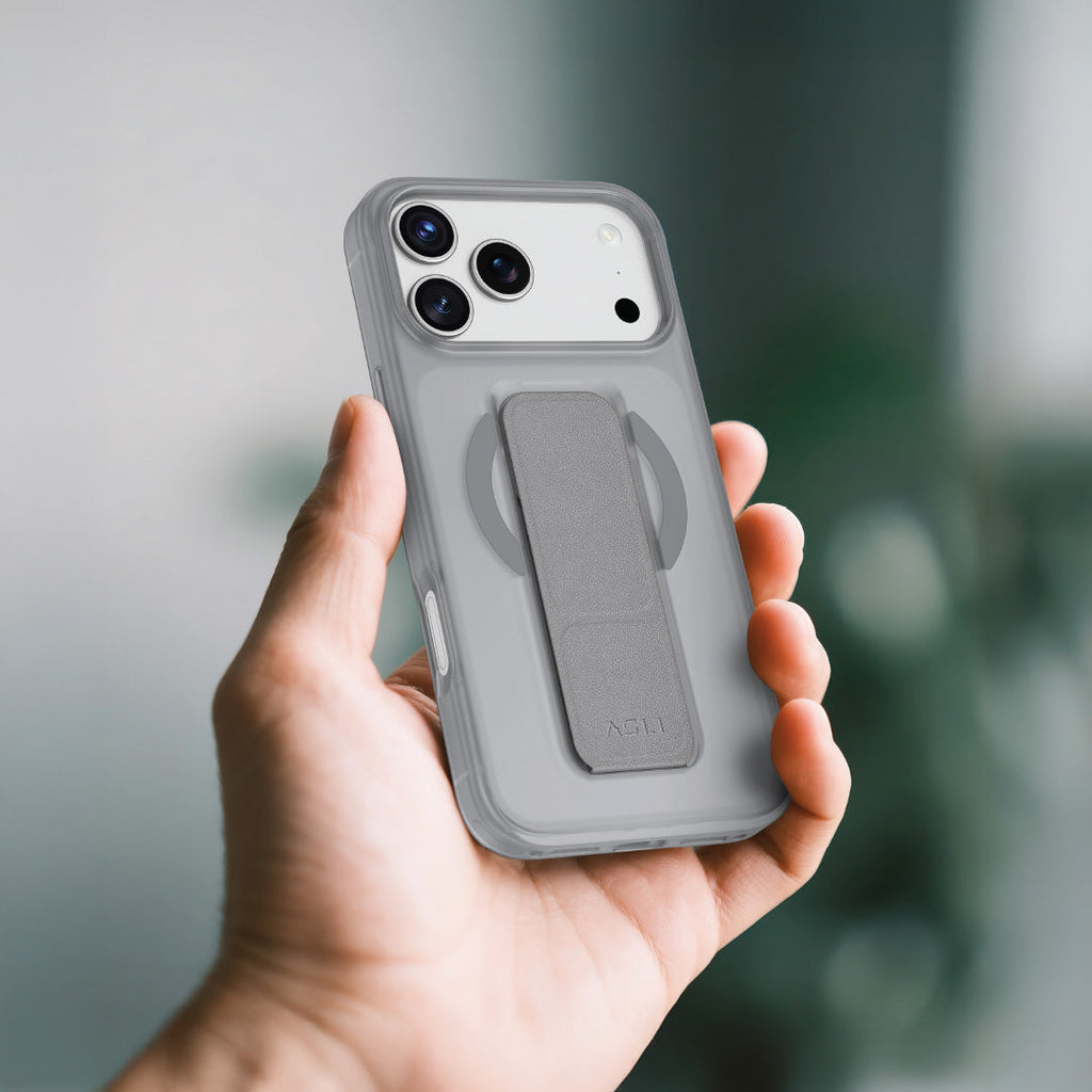 Asli Global MagTrox Gravitas MagSafe Leather Grip Case for iPhone 17 Pro | Natural Titanium