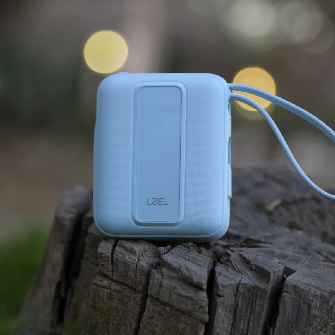 LZEL AMPNEO1O Mini 10000mAh PD Power Bank 30W | Built-in Type-C & Lightning Cable | Type-C Input/Output