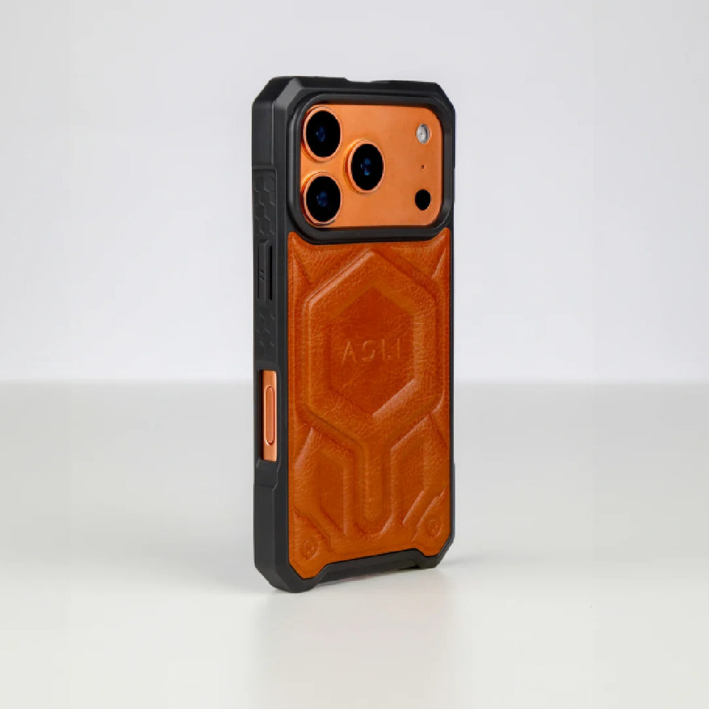 ASLI Leather Hybrid Premium Leather Case With Drop Protection And Heat Dissipation Case For 17 Pro Max