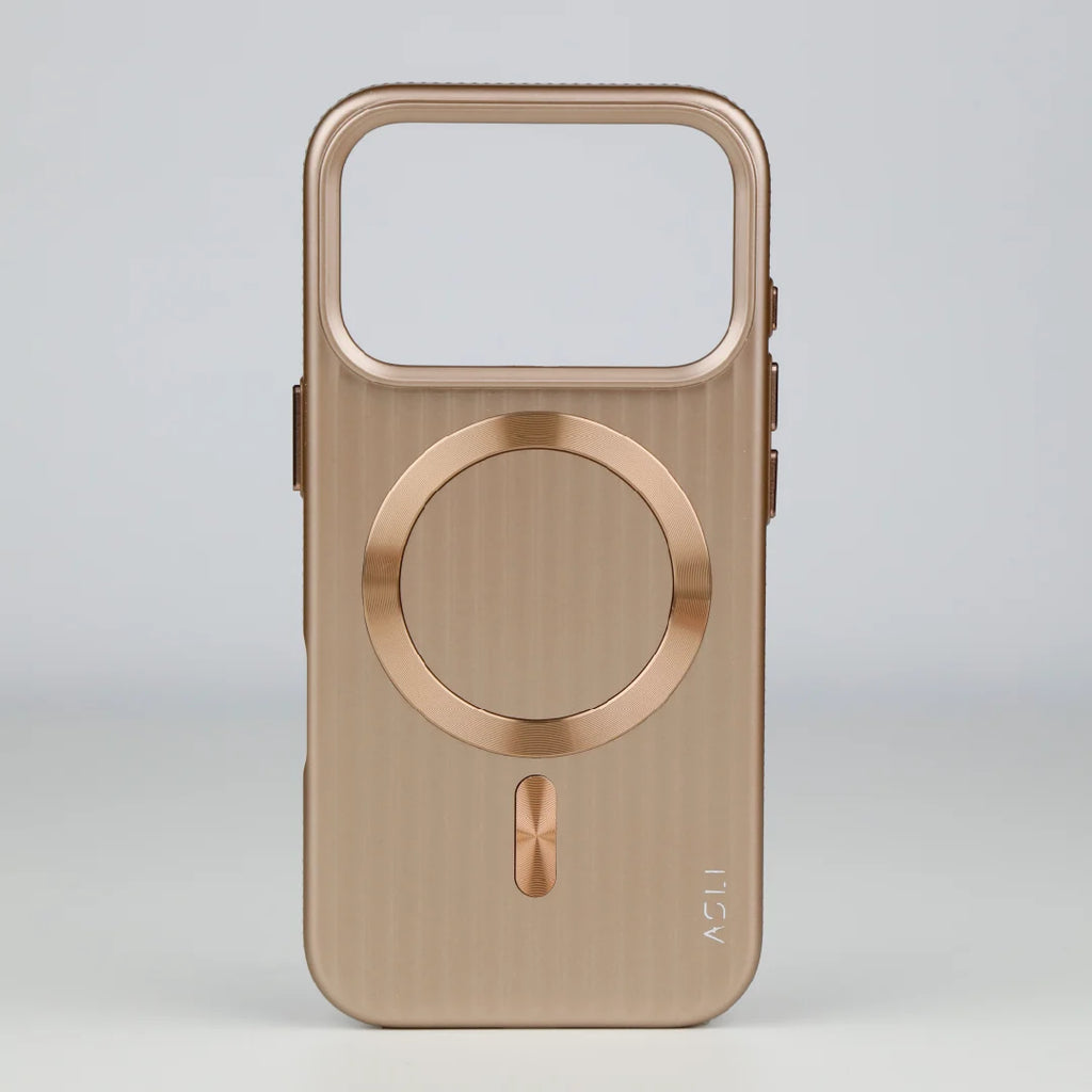 ASLI Corrugared Ridge Premium Metalic Case With Enhanced Camera Protection Case For iPhone 17 Pro Max