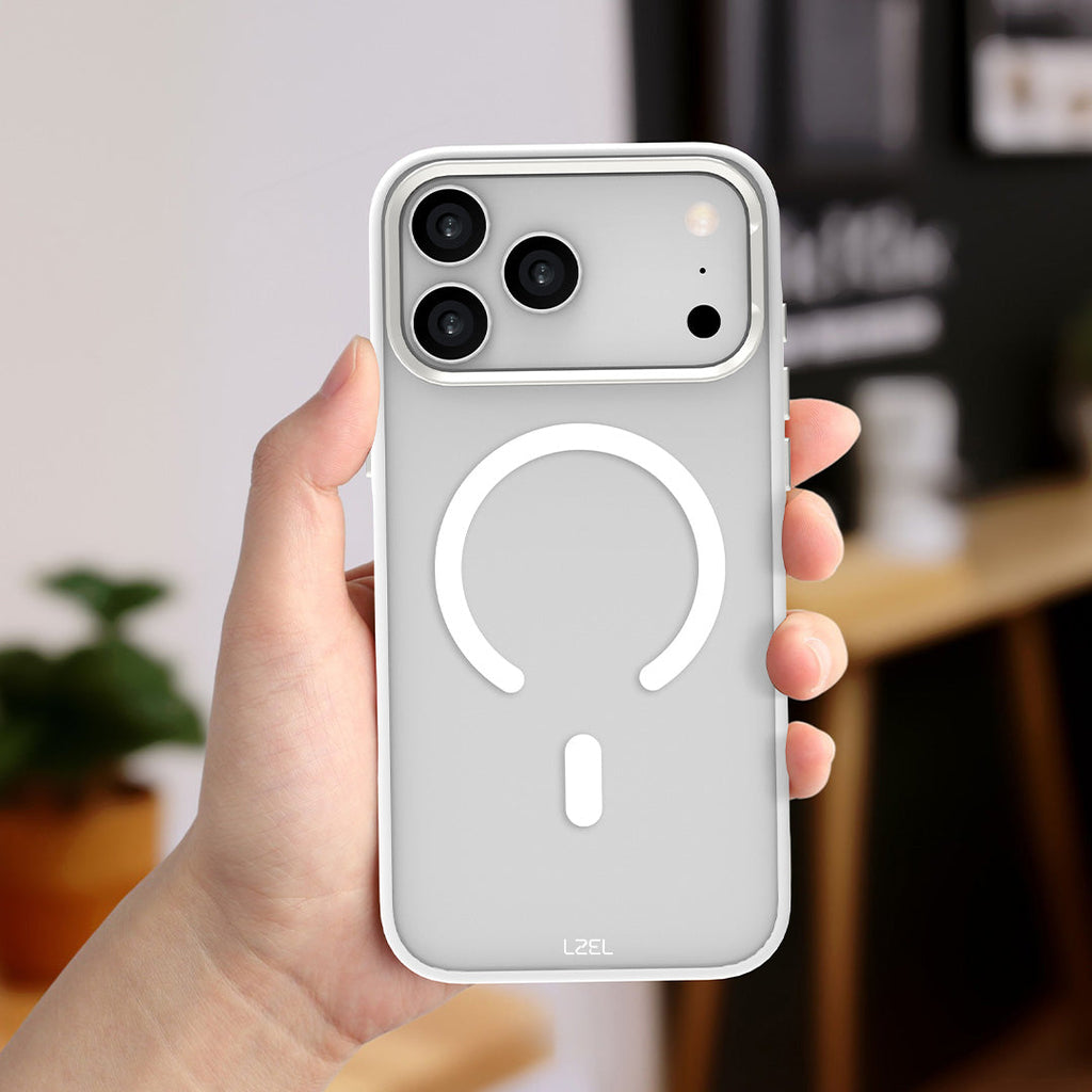LZEL MagHexro Matte Case for iPhone 17 Pro Max| White