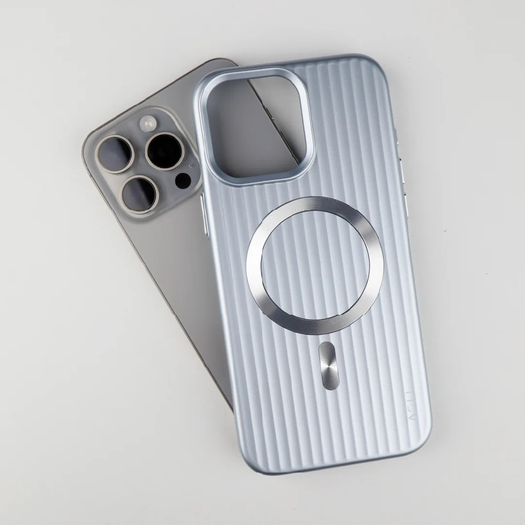 ASLI Corrugared Ridge Premium Metalic Case With Enhanced Camera Protection Case For iPhone 16 Pro