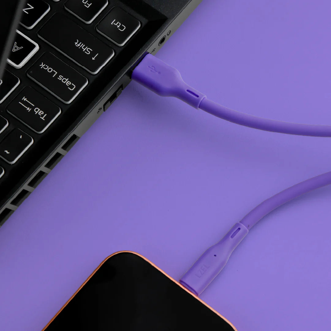 LZEL Celeris Silox CXL Soft Silicone USB-A to USB-C Cable, 480Mbps, 15W Max, 2m