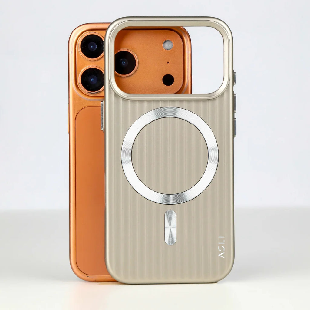 ASLI Corrugared Ridge Premium Metalic Case With Enhanced Camera Protection Case For iPhone 17 Pro