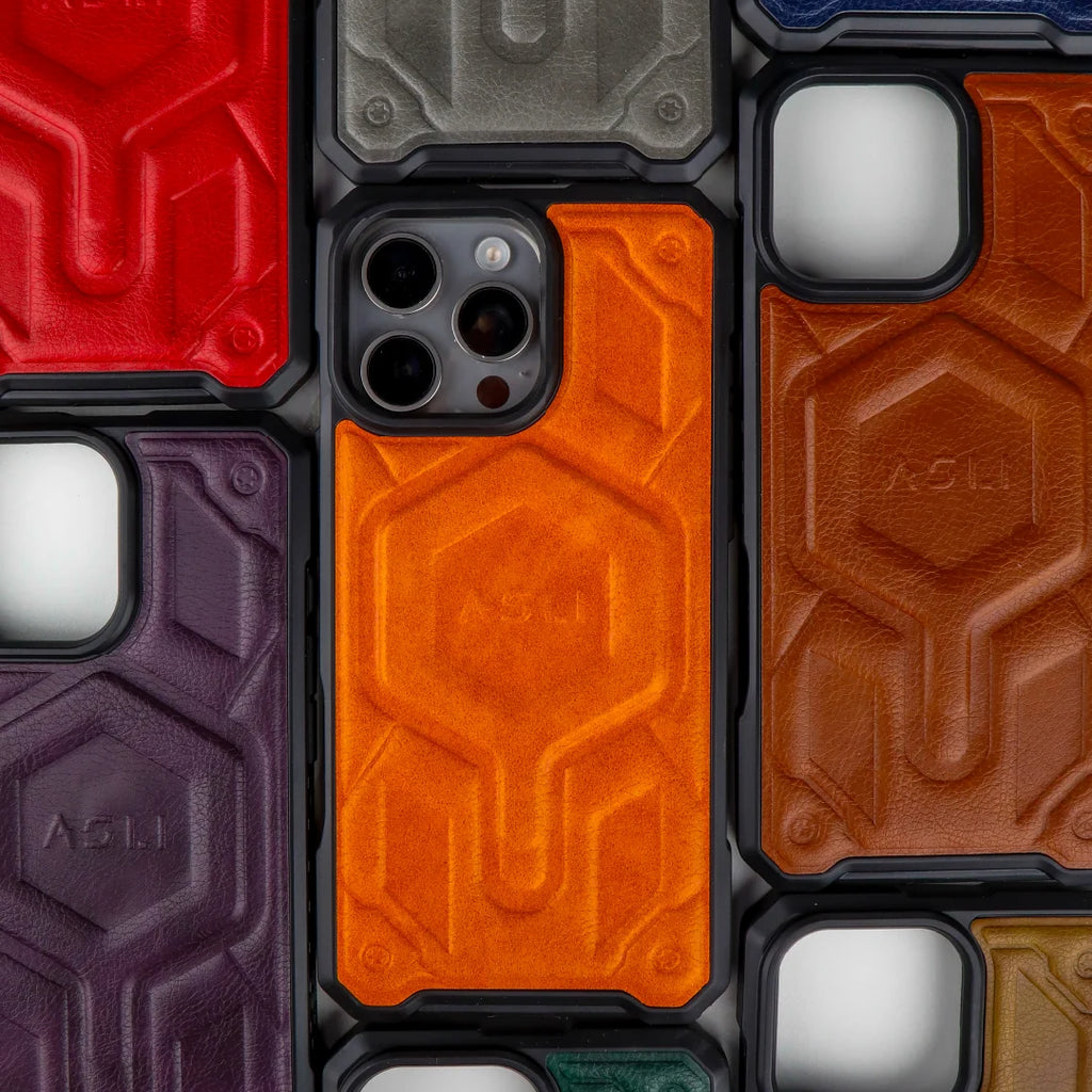 ASLI Leather Hybrid Premium Leather Case With Drop Protection And Heat Dissipation Case For 16 Pro Max