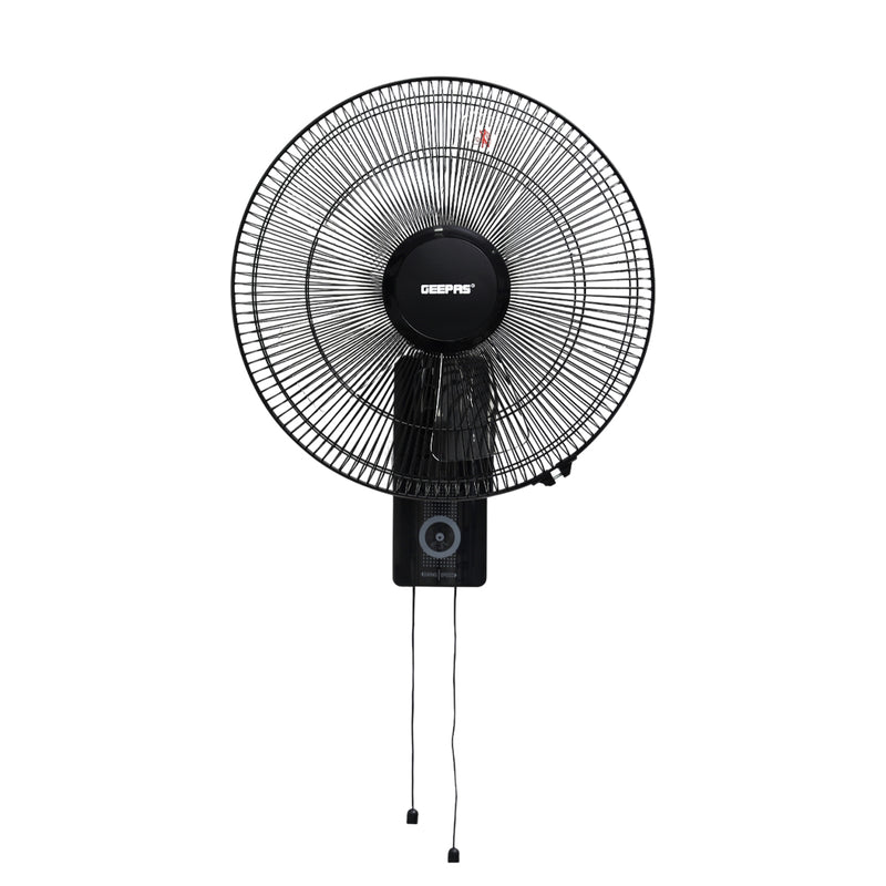 Geepas 16â?� Wall Fan â?? Powerful Copper Motor, 3-Speed Control, 5 Durable AS Blades, Wide-Angle Oscillation, Overheat Protection