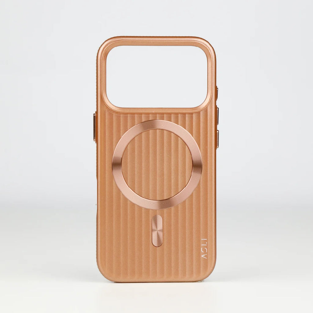 ASLI Corrugared Ridge Premium Metalic Case With Enhanced Camera Protection Case For iPhone 17 Pro Max