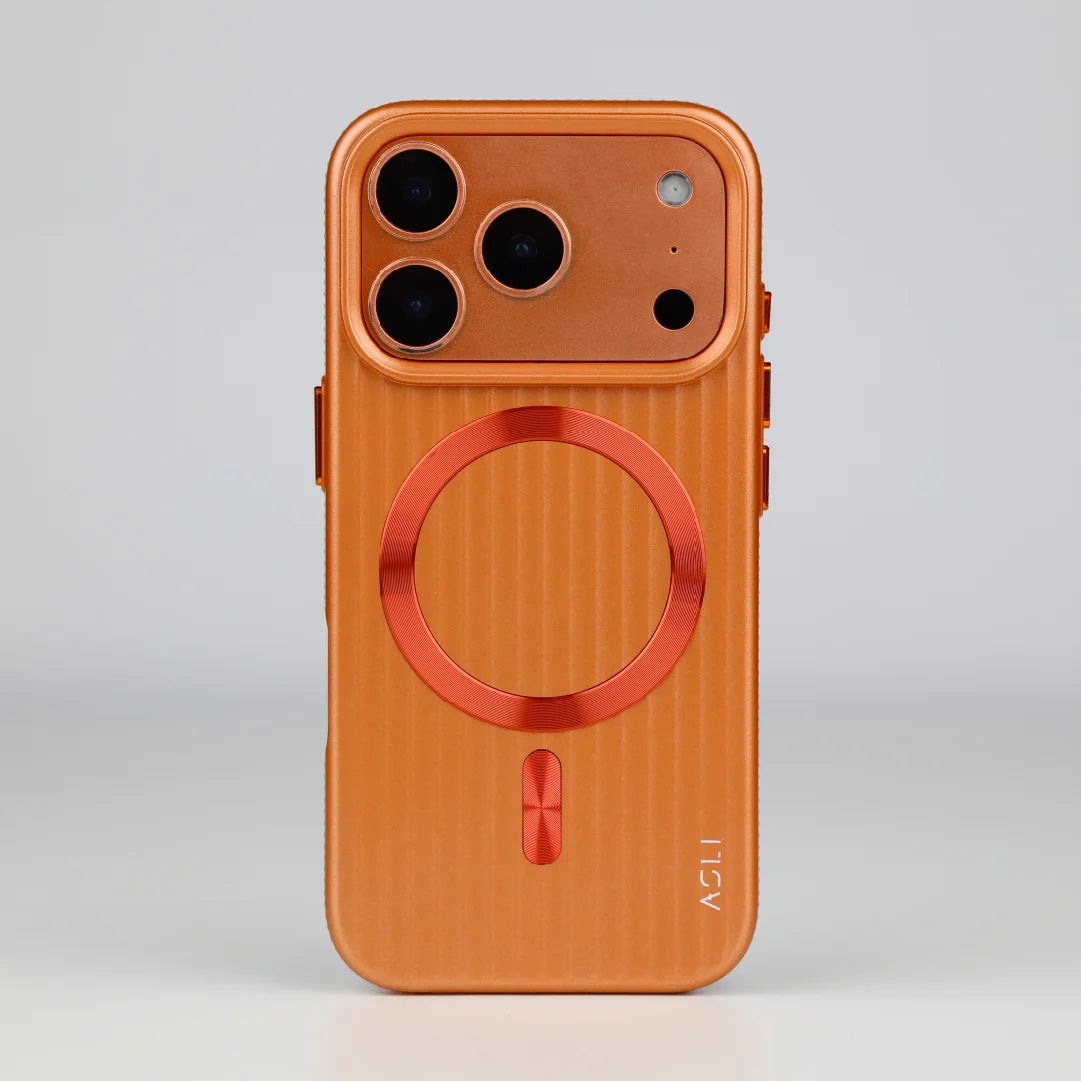 ASLI Corrugared Ridge Premium Metalic Case With Enhanced Camera Protection Case For iPhone 17 Pro
