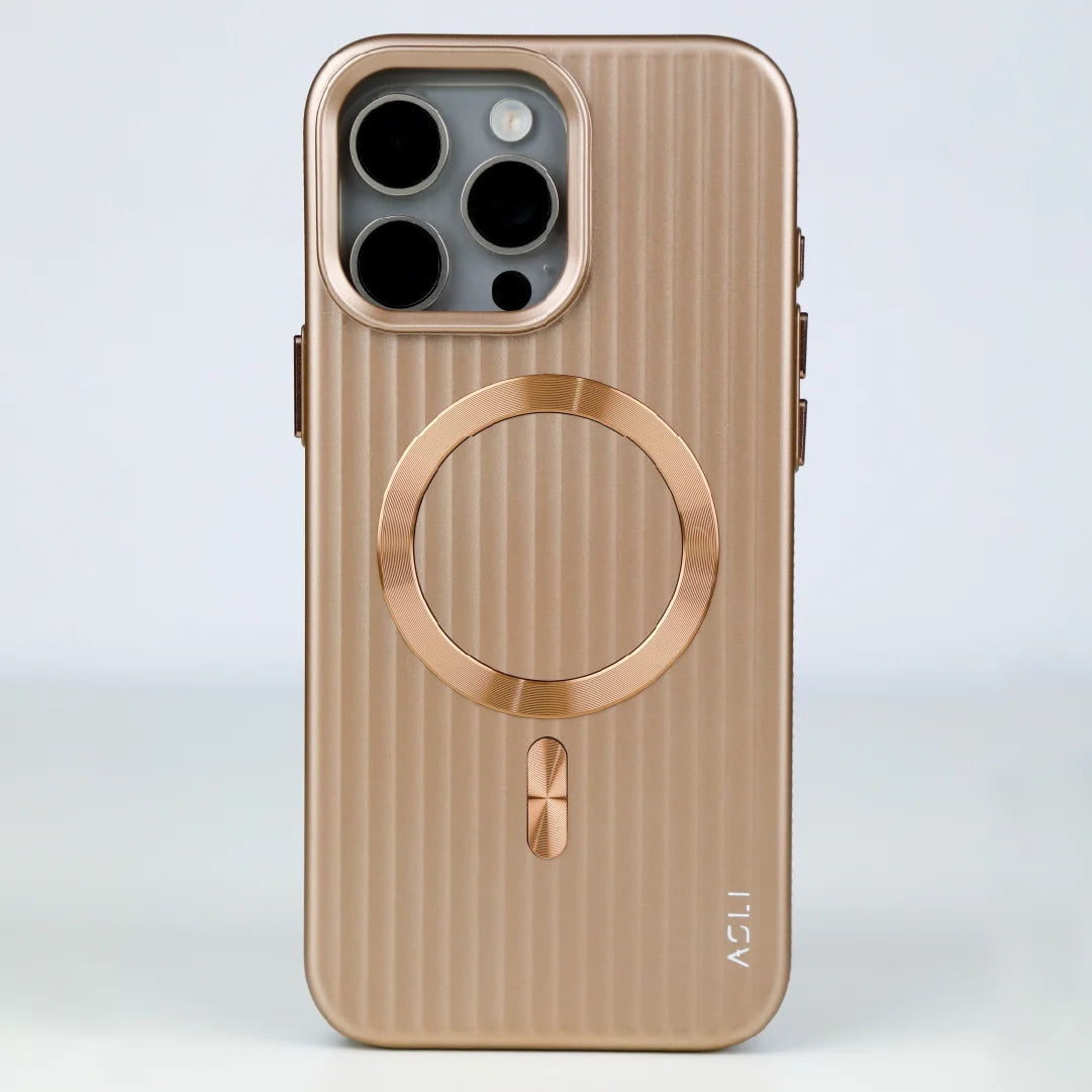 ASLI Corrugared Ridge Premium Metalic Case With Enhanced Camera Protection Case For iPhone 16 Pro