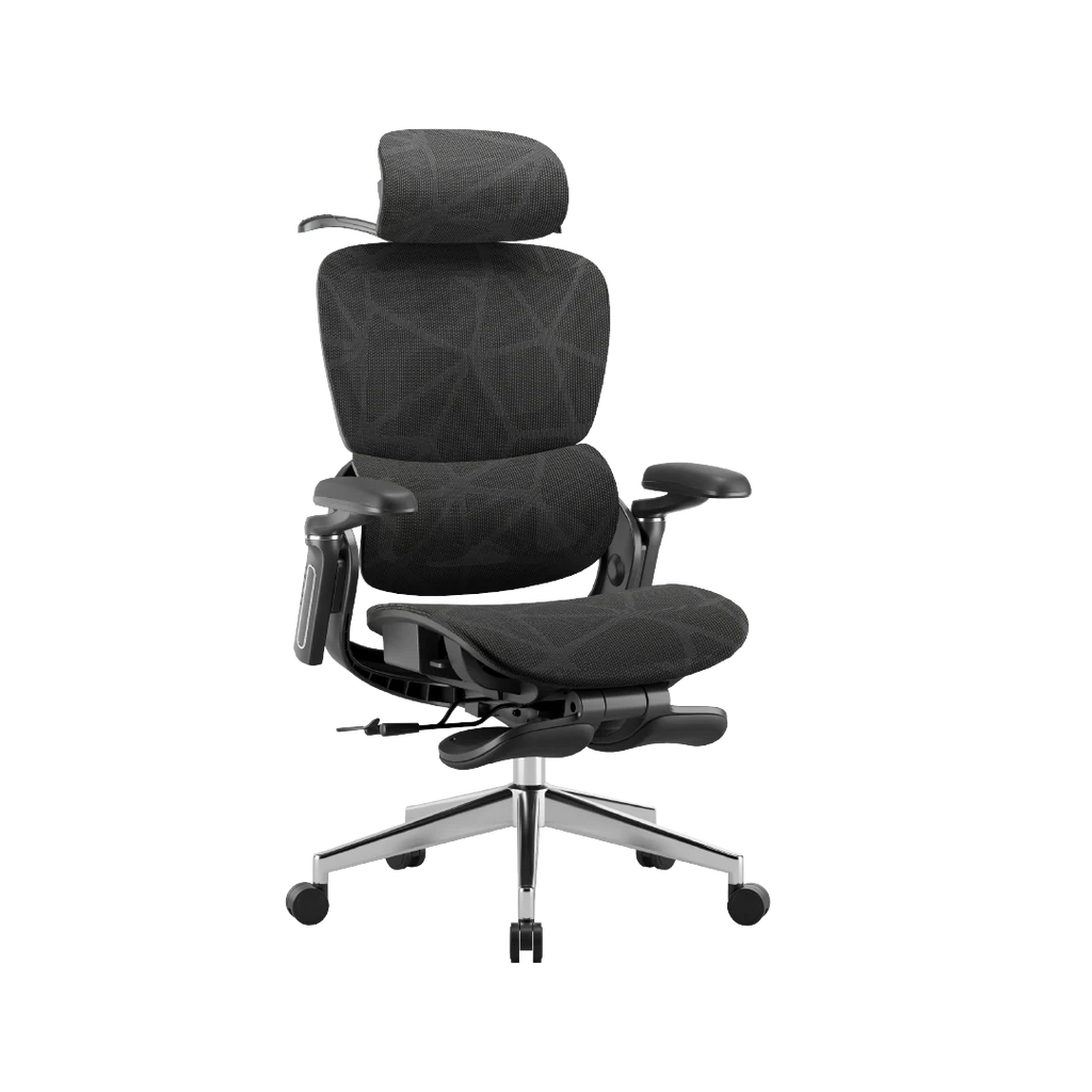 Ergonomic Office Chair – Footrest, Sliding Mechanism, Class 4 Gas Lift | Black