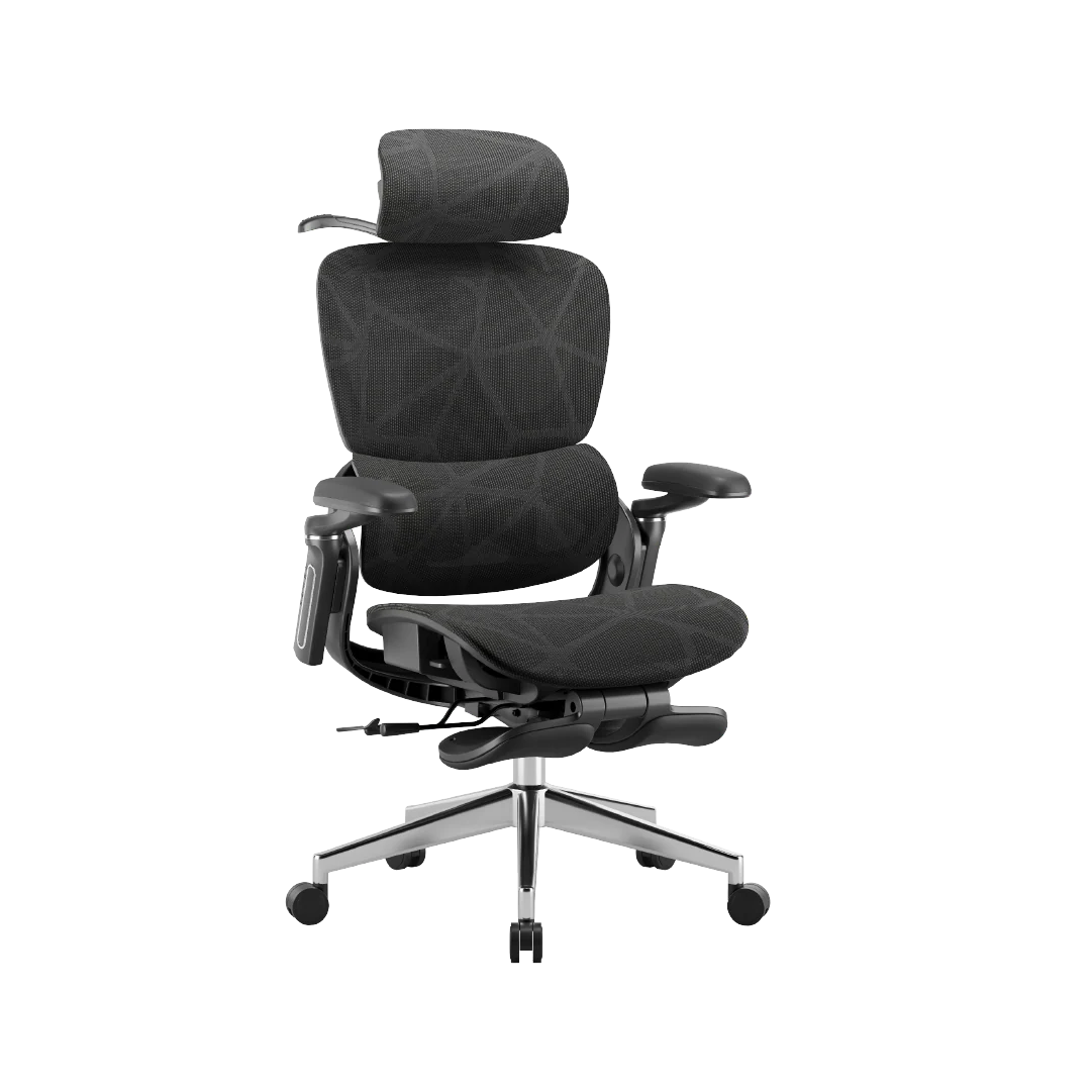 Ergonomic Office Chair – Footrest, Sliding Mechanism, Class 4 Gas Lift | Black