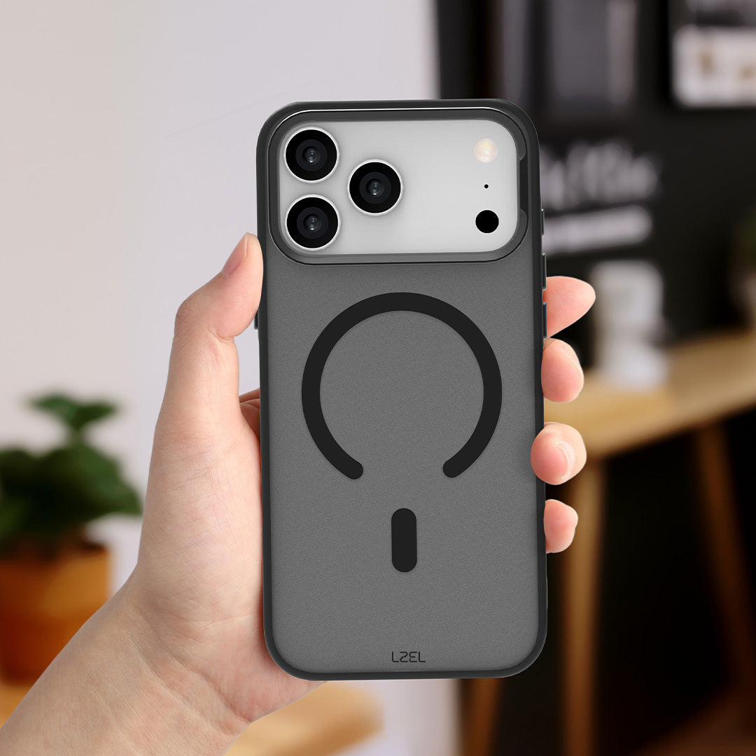 LZEL MagHexro Matte Case for iPhone 17 Pro Max| Black