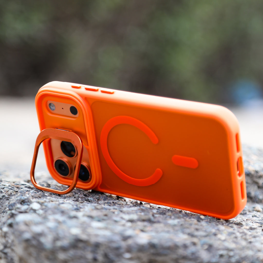 LZEL Magcamstand Soft Oil-coating Case With Adjutable Camera Stand Case For IPhone  17 Pro Max