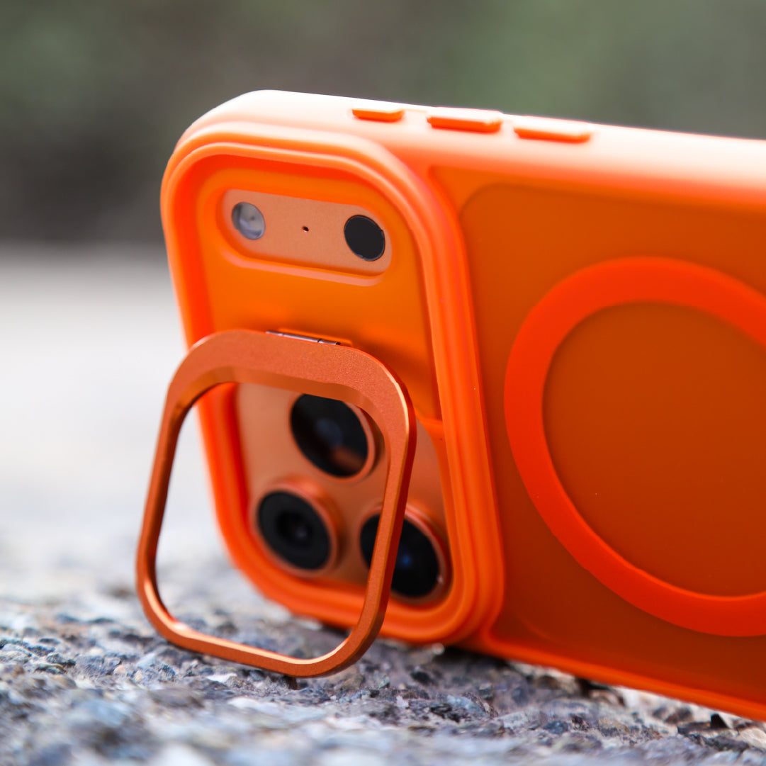 LZEL Magcamstand Soft Oil-coating Case With Adjutable Camera Stand Case For IPhone  17 Pro Max