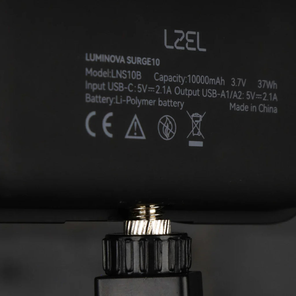 LZEL Luminova Surge20 Trimode Led Light 100-1200 Lumens with 20,000mAh Battery | Black