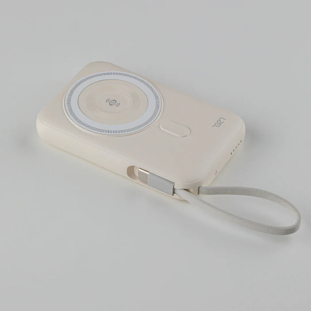 LZEL HexaEnergia Station 6x Wireless Powerbank Charging Dock | 10000mAh Full Battery | Built-in Cable | White